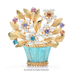 PENDRA Fleuris Luxury Pearl Flower Pot Brooch