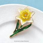 PENDRA Flora March Birthday Flower Brooch