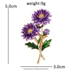 PENDRA Flora September Birthday Enamel Flower Brooch