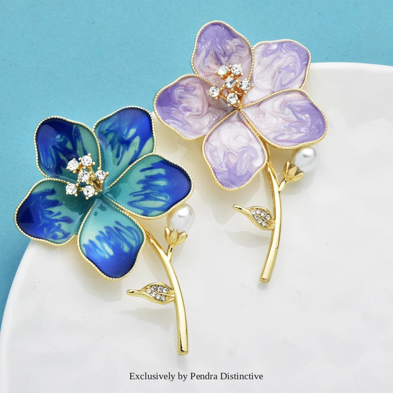 PENDRA Florabelle Pretty Enamel Flower Brooch