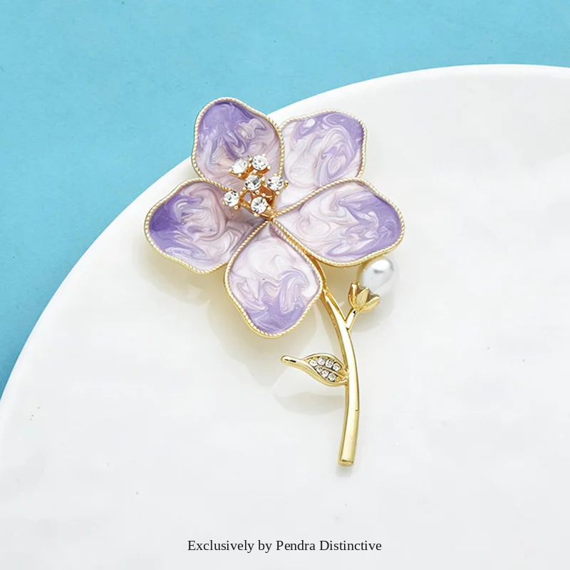 PENDRA Florabelle Pretty Enamel Flower Brooch