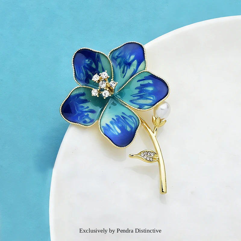 PENDRA Florabelle Pretty Enamel Flower Brooch