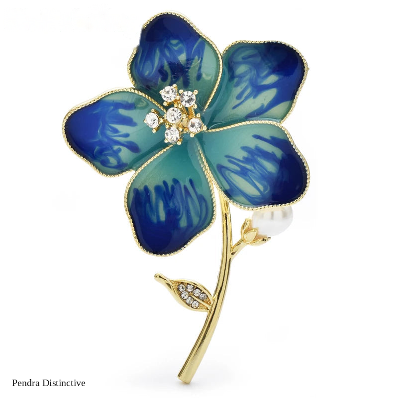 PENDRA Florabelle Pretty Enamel Flower Brooch