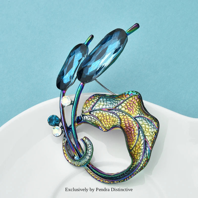 PENDRA Floracircle Crystal Circle Flower Brooch