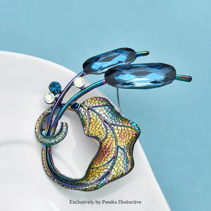 PENDRA Floracircle Crystal Circle Flower Brooch