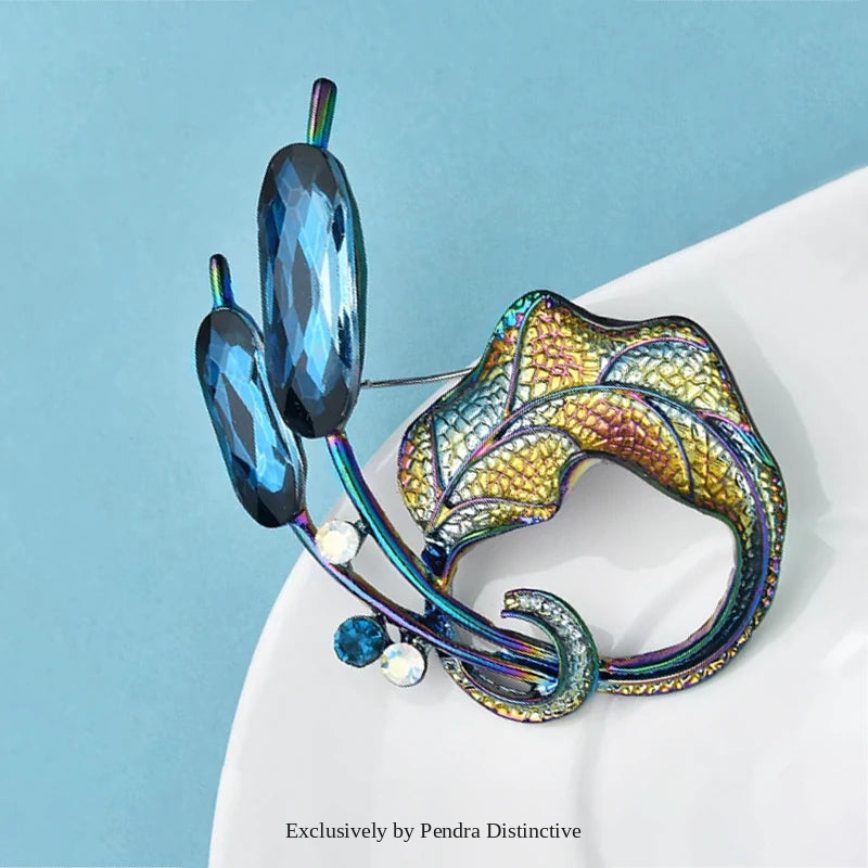 PENDRA Floracircle Crystal Circle Flower Brooch