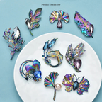 PENDRA Floracircle Crystal Circle Flower Brooch