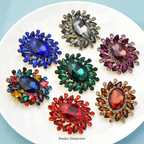PENDRA Floracircle Crystal Round Flower Brooch