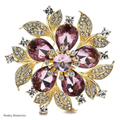PENDRA Floracircle Crystal Round Flower Brooch