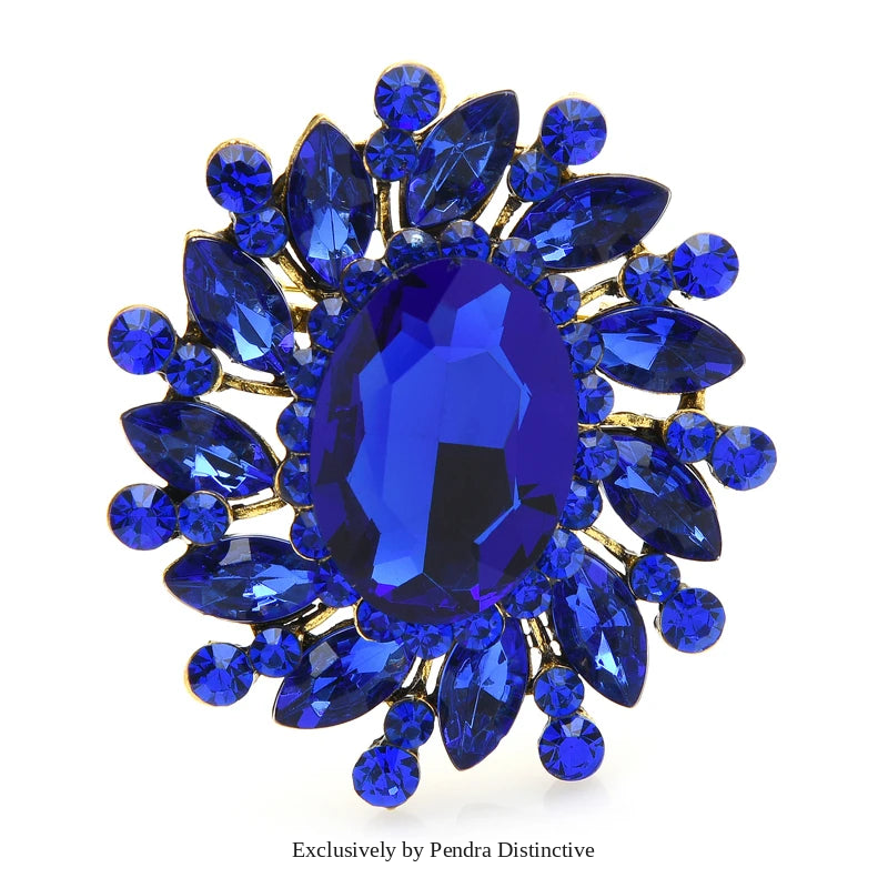PENDRA Floracircle Crystal Round Flower Brooch