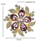 PENDRA Floracircle Crystal Round Flower Brooch