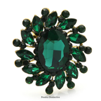 PENDRA Floracircle Crystal Round Flower Brooch