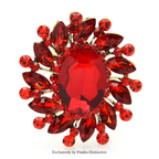 PENDRA Floracircle Crystal Round Flower Brooch
