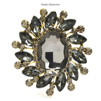 PENDRA Floracircle Crystal Round Flower Brooch