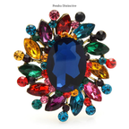 PENDRA Floracircle Crystal Round Flower Brooch