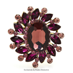PENDRA Floracircle Crystal Round Flower Brooch