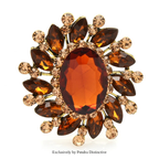 PENDRA Floracircle Crystal Round Flower Brooch