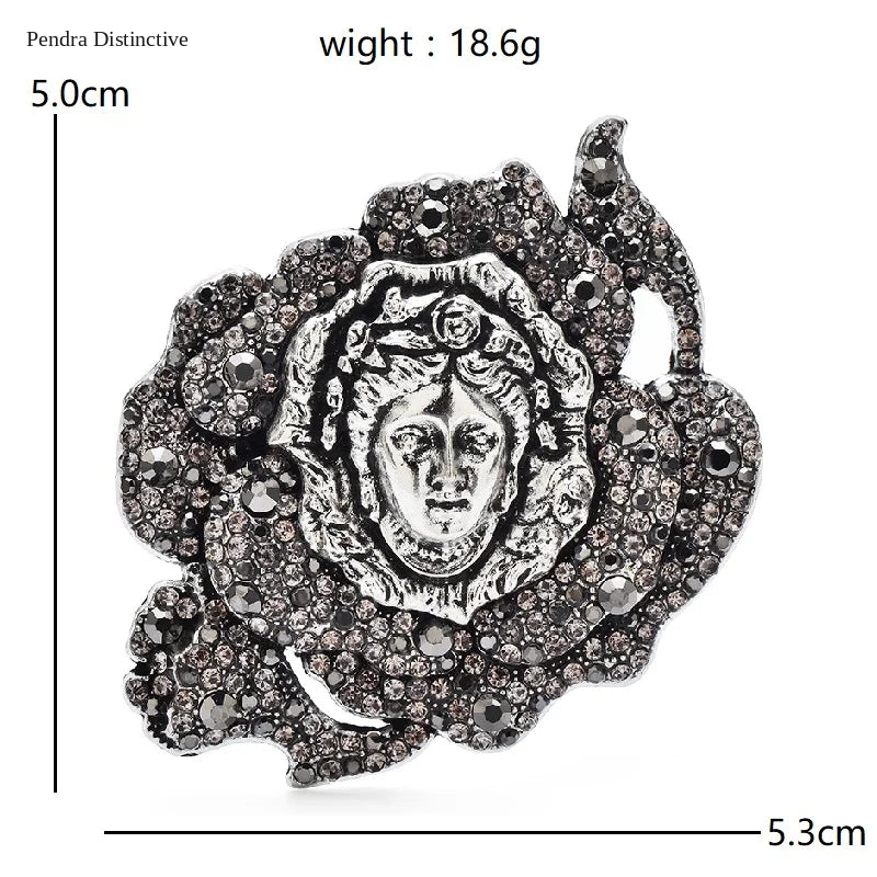 PENDRA Floraface Vintage Flower Face Brooch