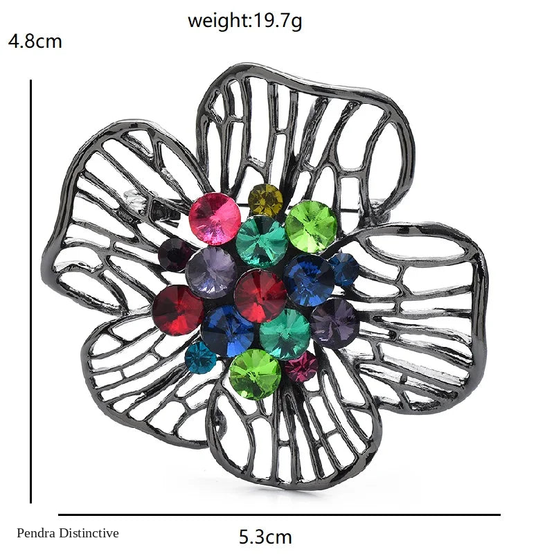 PENDRA Florahollow Hollow-Out Flower Brooch