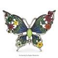 PENDRA Floral Butterfly Enamel Brooch