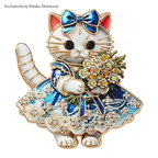 PENDRA Floral Cat Dress Brooch