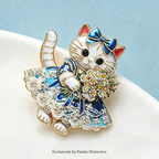 PENDRA Floral Cat Dress Brooch