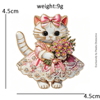 PENDRA Floral Cat Dress Brooch