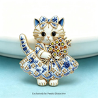 PENDRA Floral Cat Dress Brooch