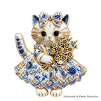 PENDRA Floral Cat Dress Brooch