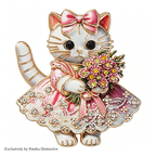 PENDRA Floral Cat Dress Brooch