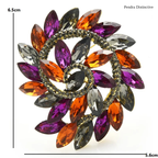 PENDRA Floraspark Big Crystal Flower Brooch
