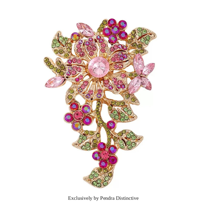 PENDRA Floraspark Big Sparkling Flower Brooch