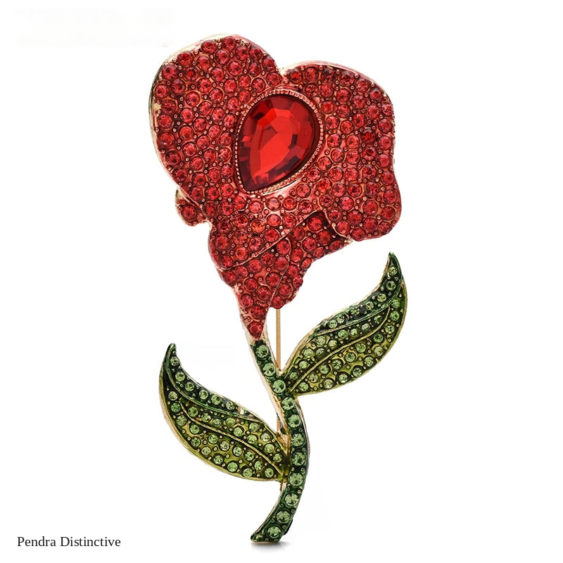 PENDRA Floraspark Big Sparkling Flower Brooch