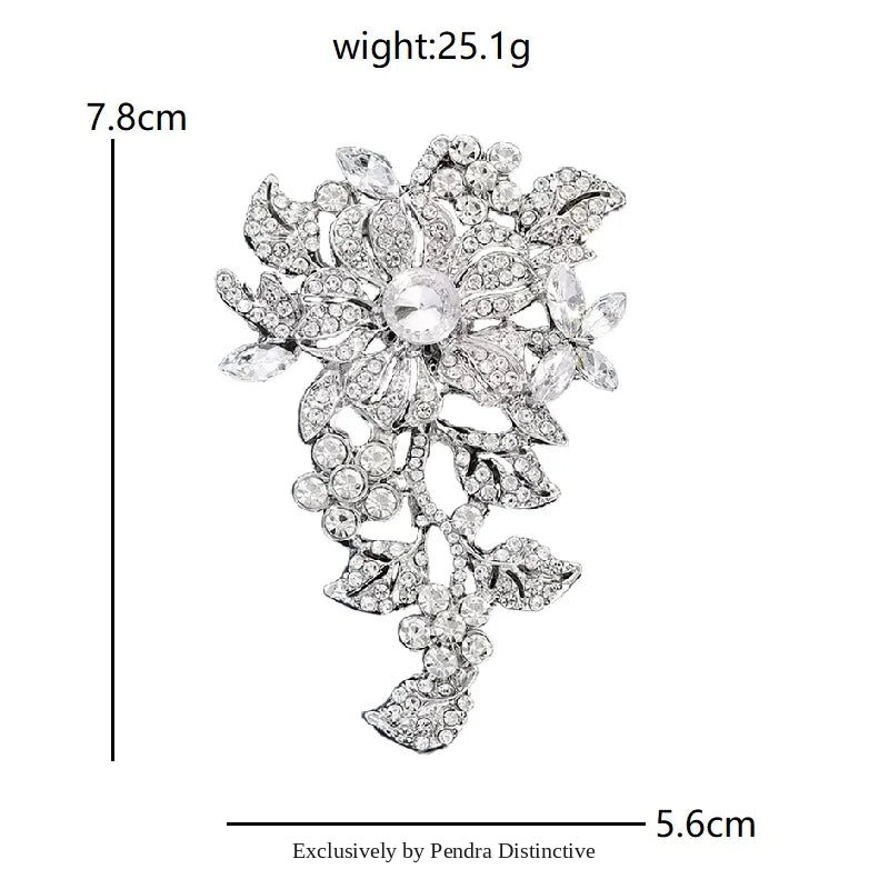PENDRA Floraspark Big Sparkling Flower Brooch