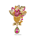 PENDRA Floraspark Rhinestone Flower Brooch