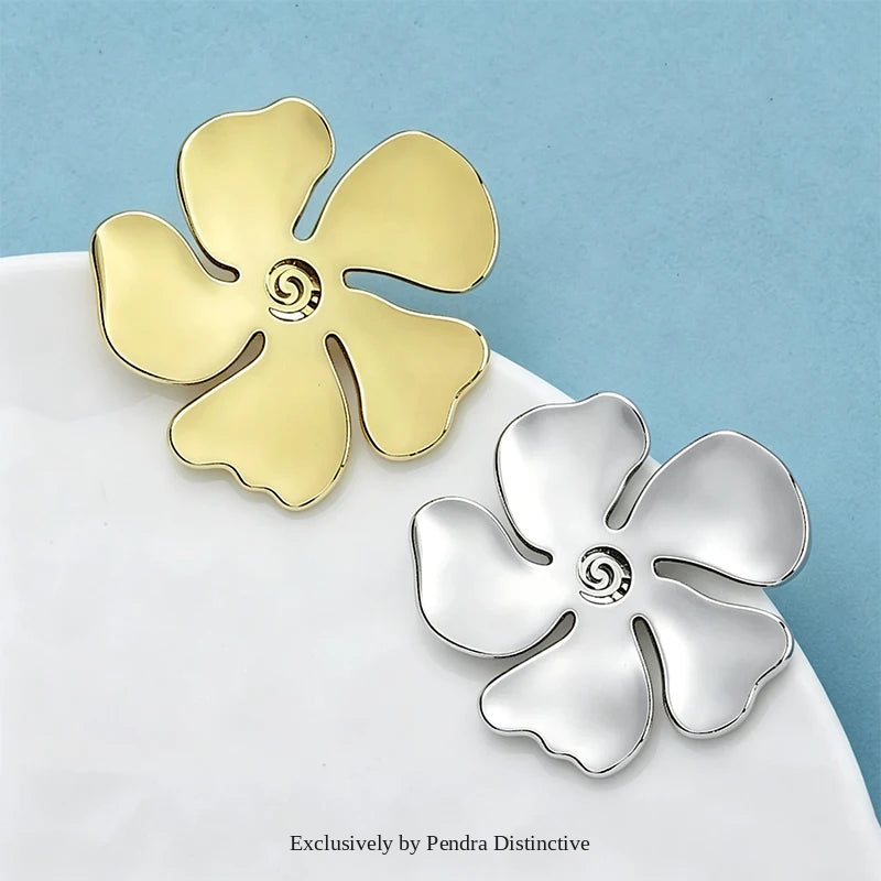 PENDRA Florasteel Stainless Steel Flower Brooch