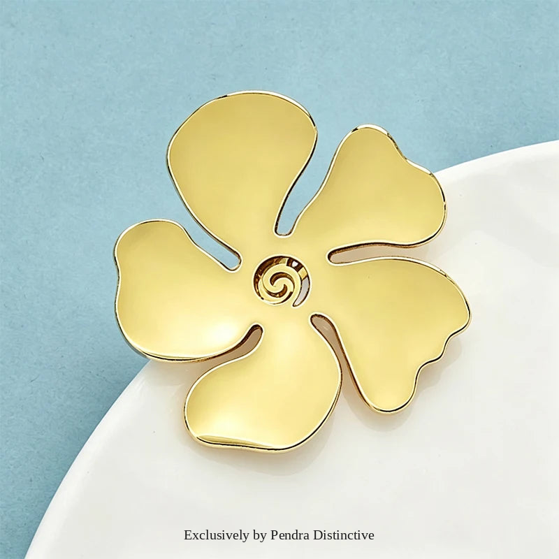 PENDRA Florasteel Stainless Steel Flower Brooch