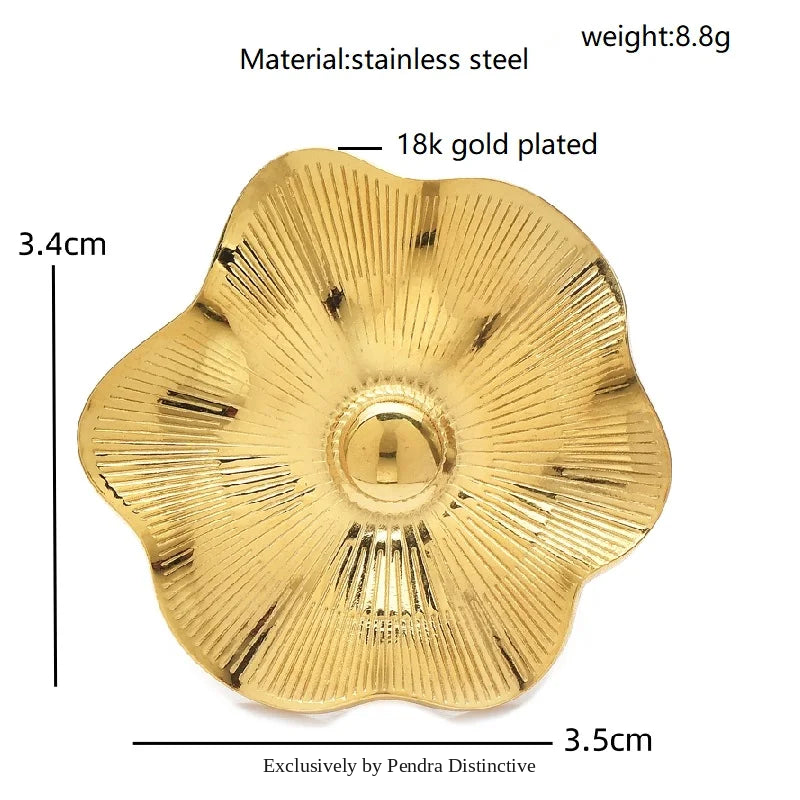 PENDRA Florasteel Stainless Steel Flower Brooch