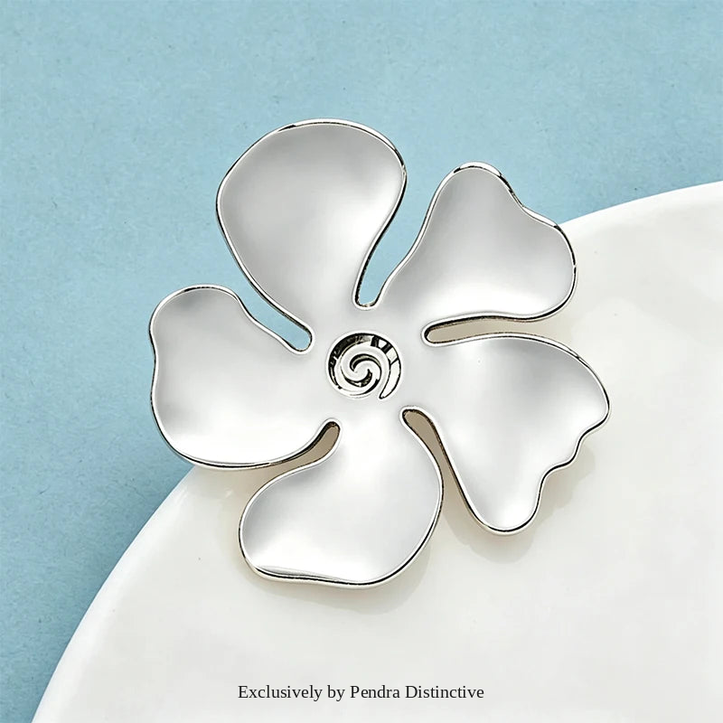 PENDRA Florasteel Stainless Steel Flower Brooch