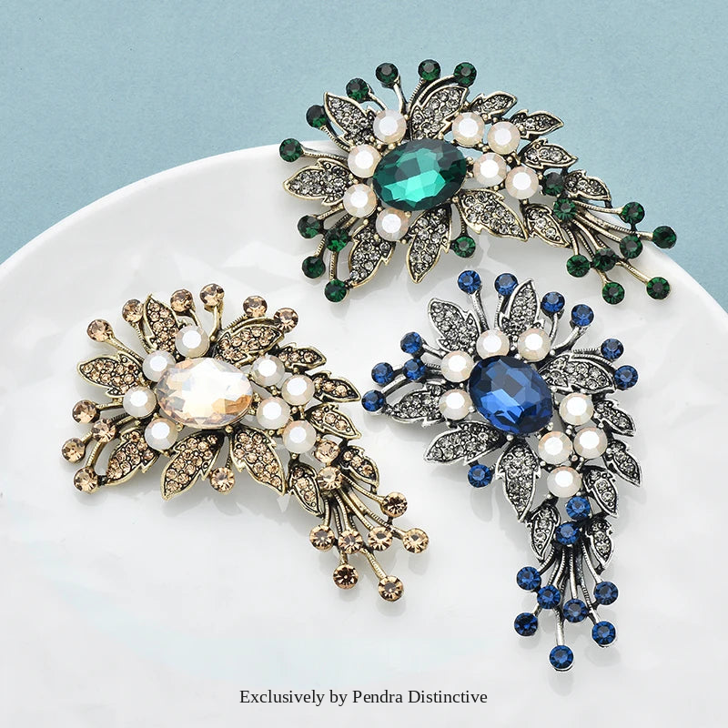 PENDRA Floravintage Vintage High-Quality Flower Brooch