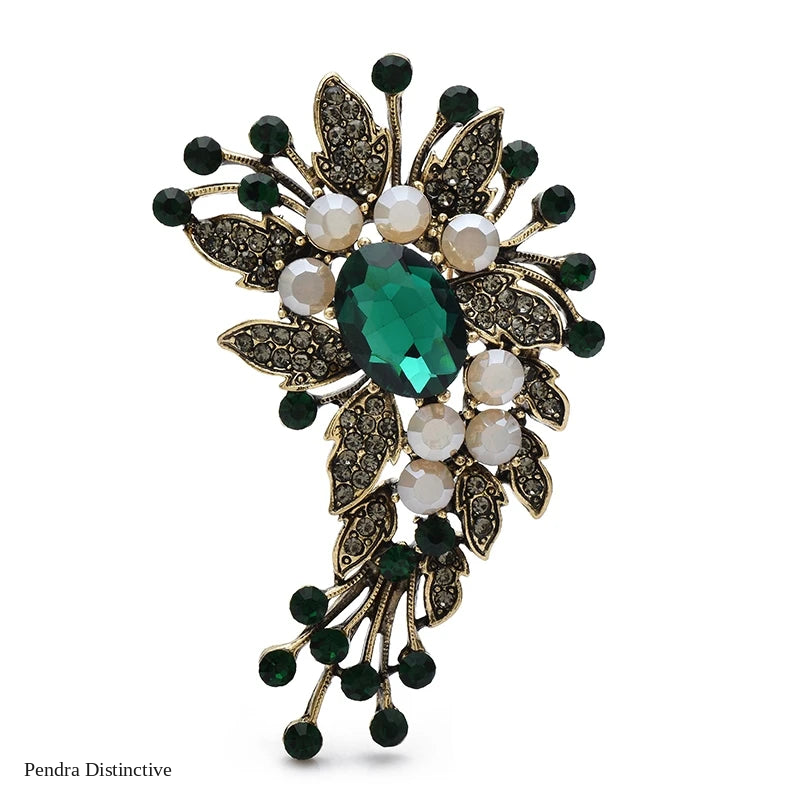 PENDRA Floravintage Vintage High-Quality Flower Brooch