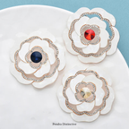 PENDRA Florawhite White Flower Brooch