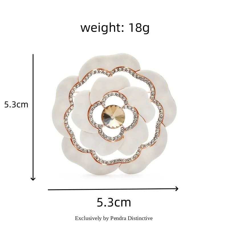 PENDRA Florawhite White Flower Brooch