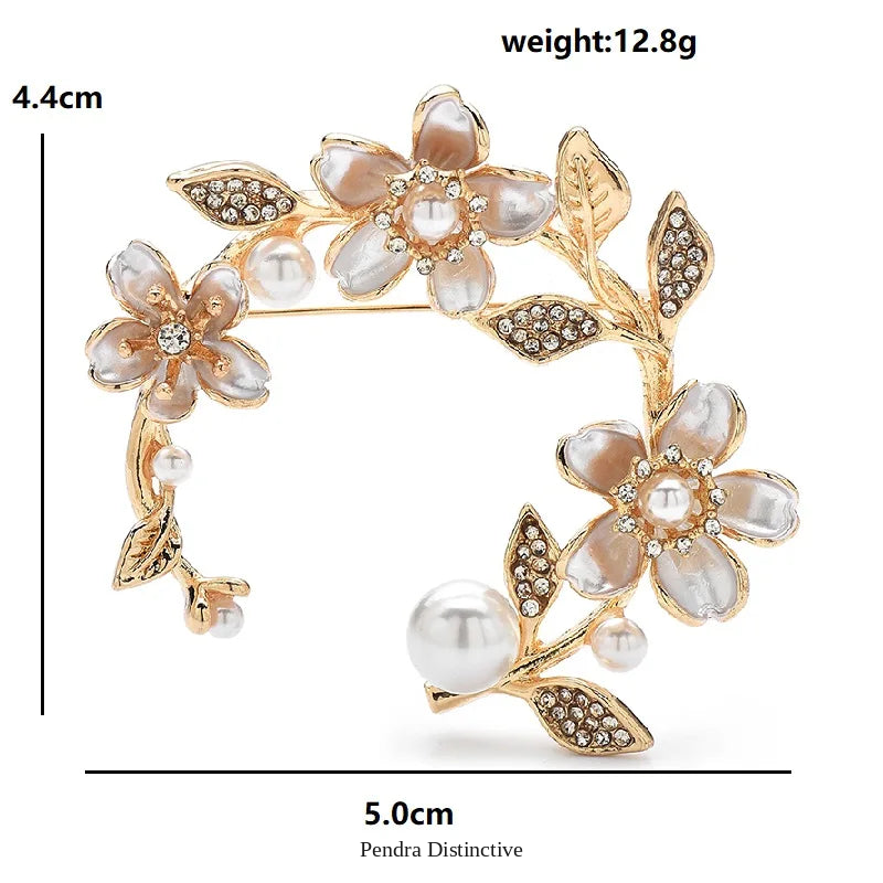 PENDRA Florawreath Beautiful Flower Wreath Brooch