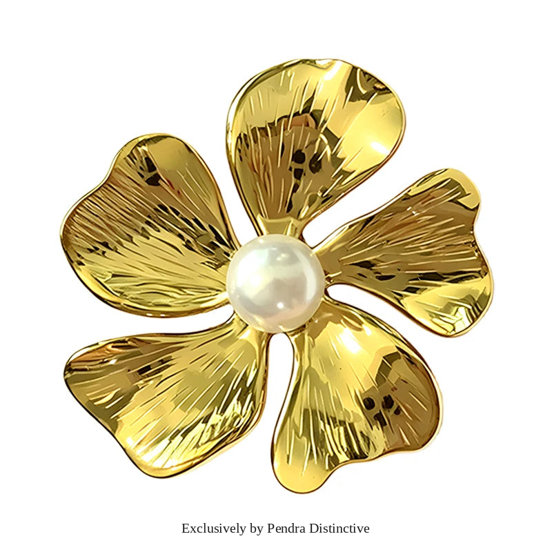 PENDRA Florielle Stainless Steel Flower Brooch