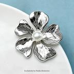 PENDRA Florielle Stainless Steel Flower Brooch