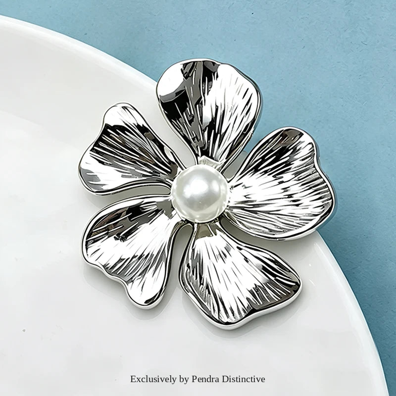 PENDRA Florielle Stainless Steel Flower Brooch