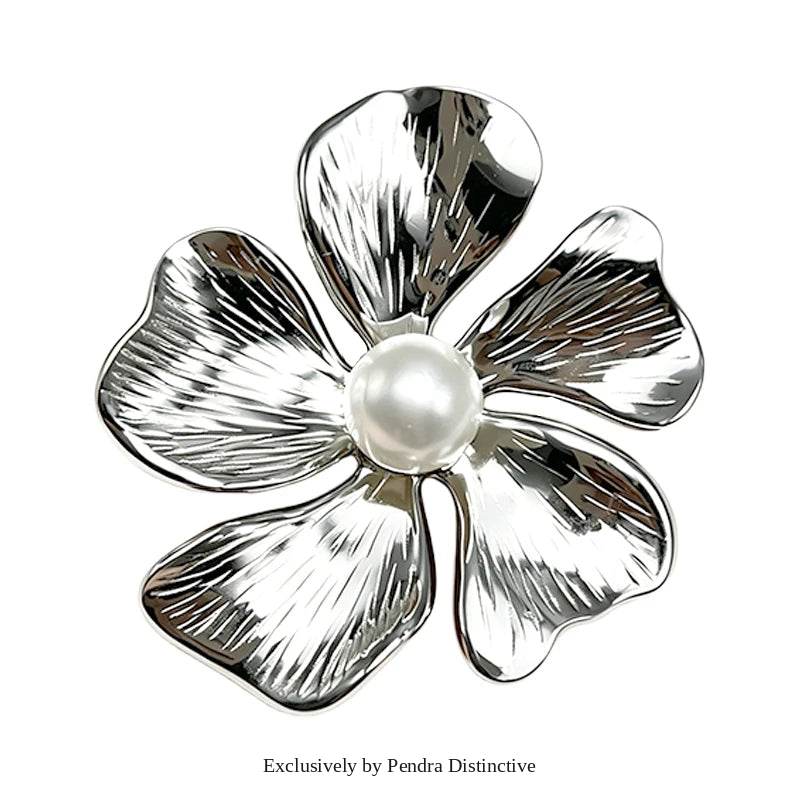 PENDRA Florielle Stainless Steel Flower Brooch