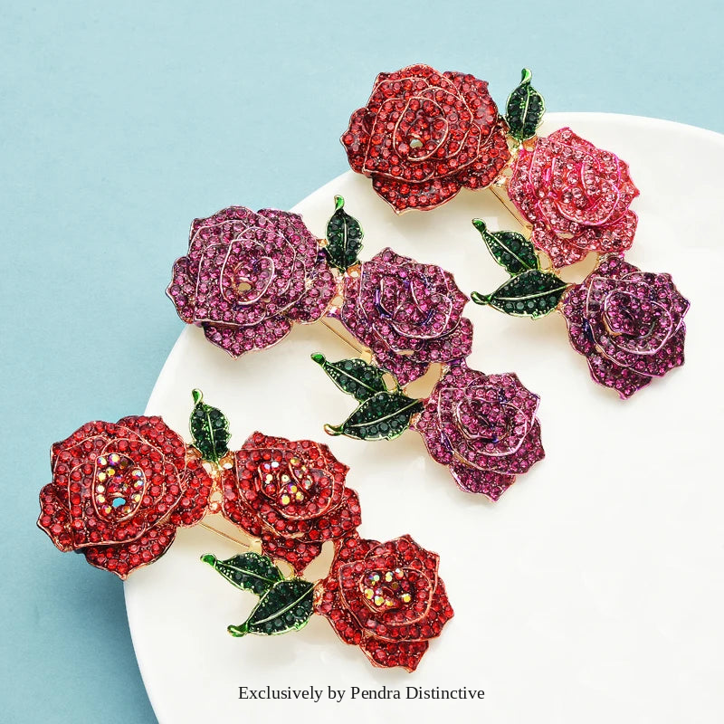 PENDRA Florielle13 Rhinestone Brooch