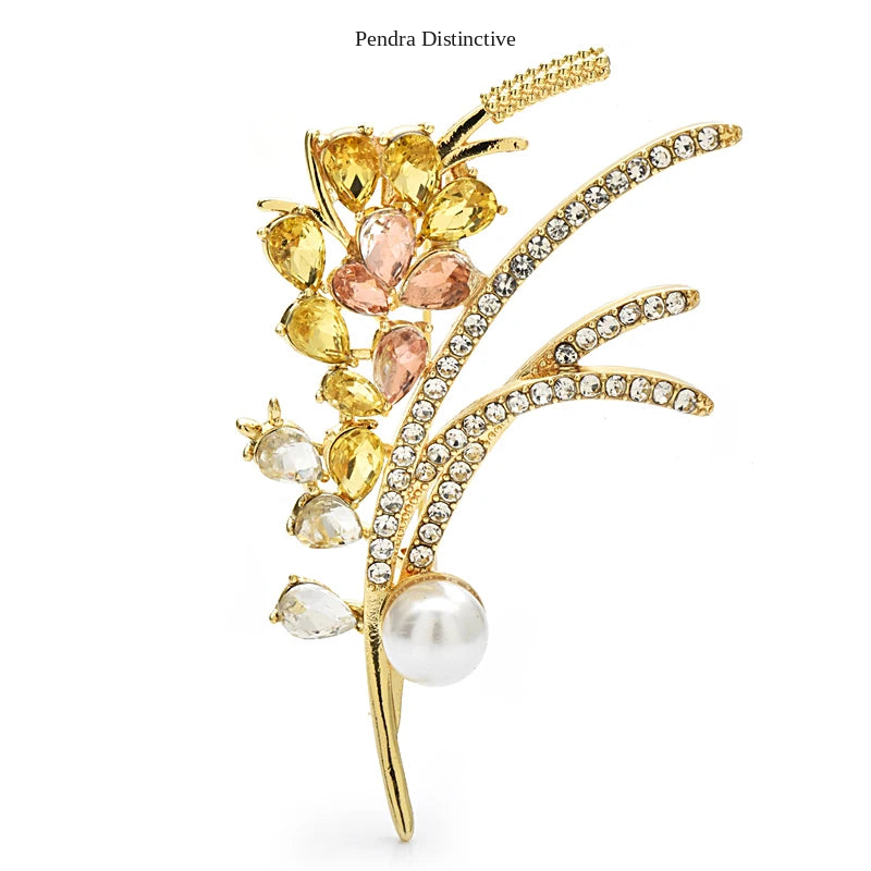 PENDRA Florielle25 Rhinestone Brooch